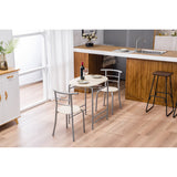 Breakfast Table Dining Table and Chair 3 Piece Set for Kitchen Living Dinning Room
