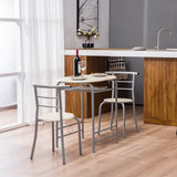 Breakfast Table Dining Table and Chair 3 Piece Set for Kitchen Living Dinning Room