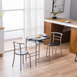 Breakfast Table Dining Table and Chair 3 Piece Set for Kitchen Living Dinning Room