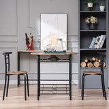 Breakfast Table Dining Table and Chair 3 Piece Set for Kitchen Living Dinning Room