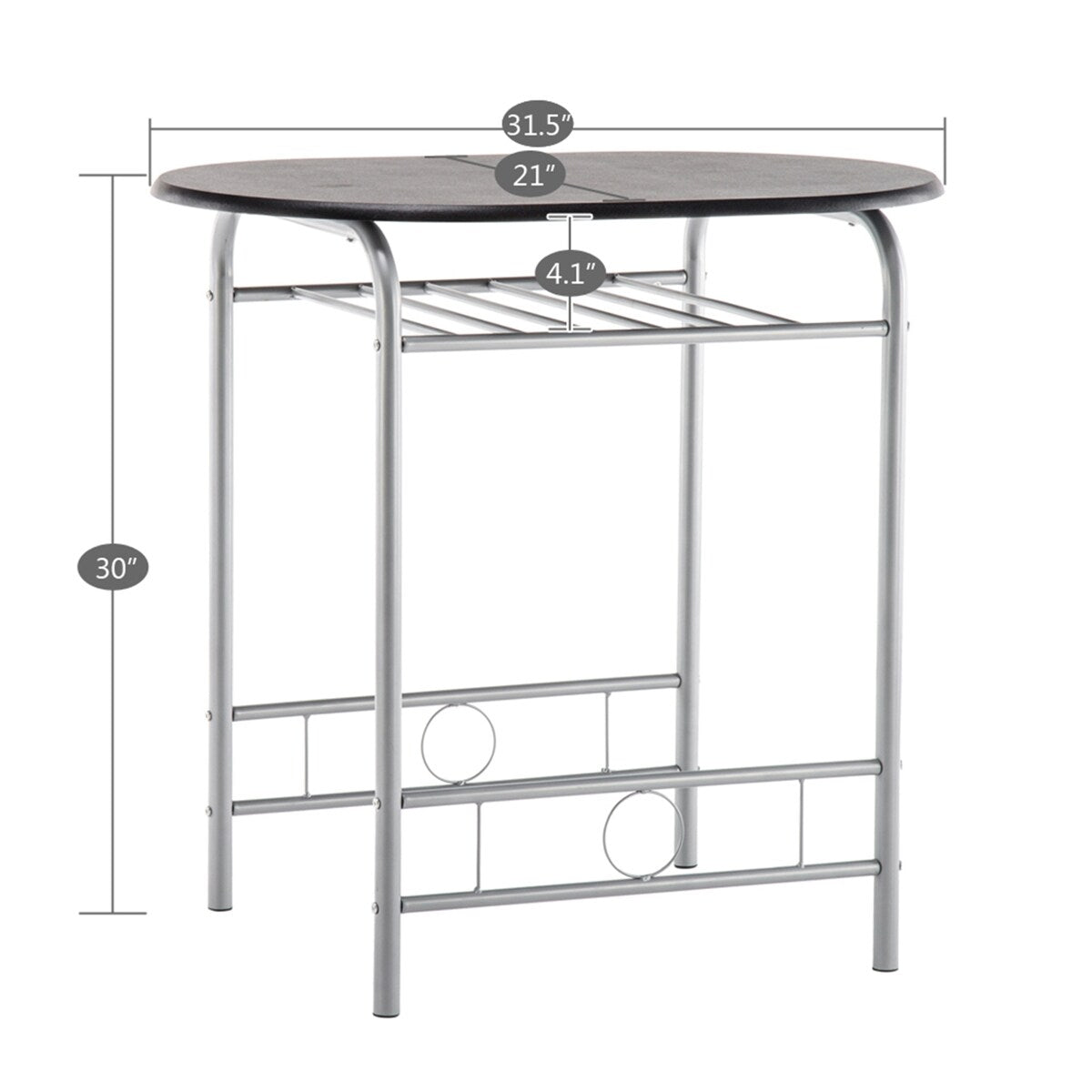 Breakfast Table Dining Table and Chair 3 Piece Set for Kitchen Living Dinning Room