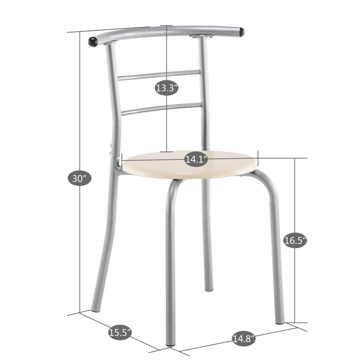 Breakfast Table Dining Table and Chair 3 Piece Set for Kitchen Living Dinning Room
