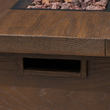 Breakwater Outdoor 5 Piece Wood and Wicker Chat Set with Fire Pit by Christopher Knight Home