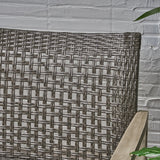 Breakwater Outdoor 5 Piece Wood and Wicker Chat Set with Fire Pit by Christopher Knight Home