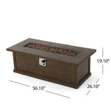 Breakwater Outdoor 5 Piece Wood and Wicker Chat Set with Fire Pit by Christopher Knight Home