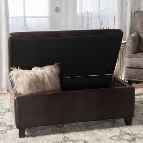 Breanna Upholstered Storage Ottoman by Christopher Knight Home