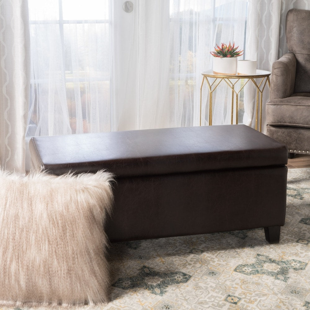 Breanna Upholstered Storage Ottoman by Christopher Knight Home