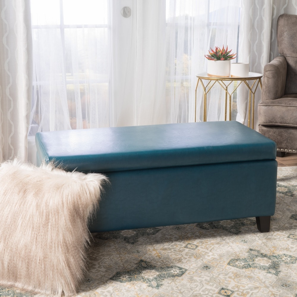 Breanna Upholstered Storage Ottoman by Christopher Knight Home