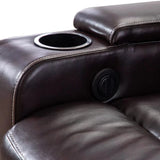 Breathable Leather Home Theater Seating with with USB Ports and Cup Holders