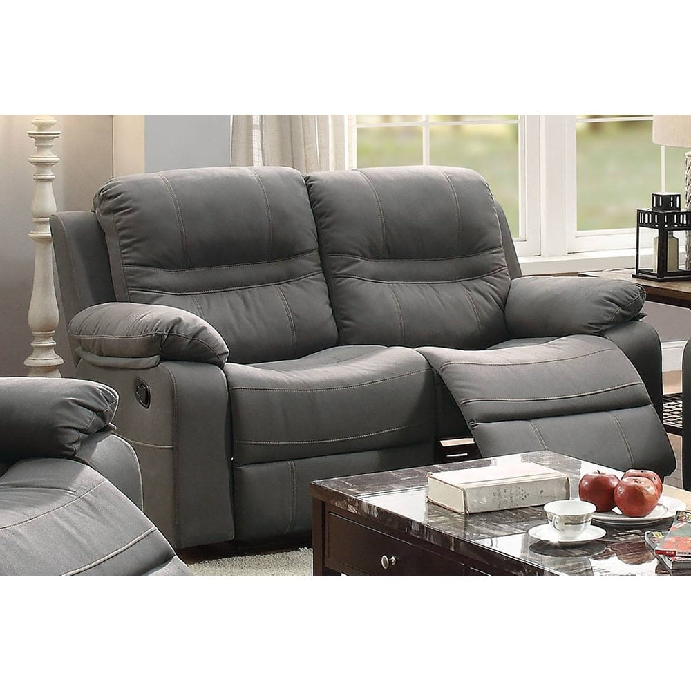 Breathable Leatherette Motion Loveseat, Slate Blue