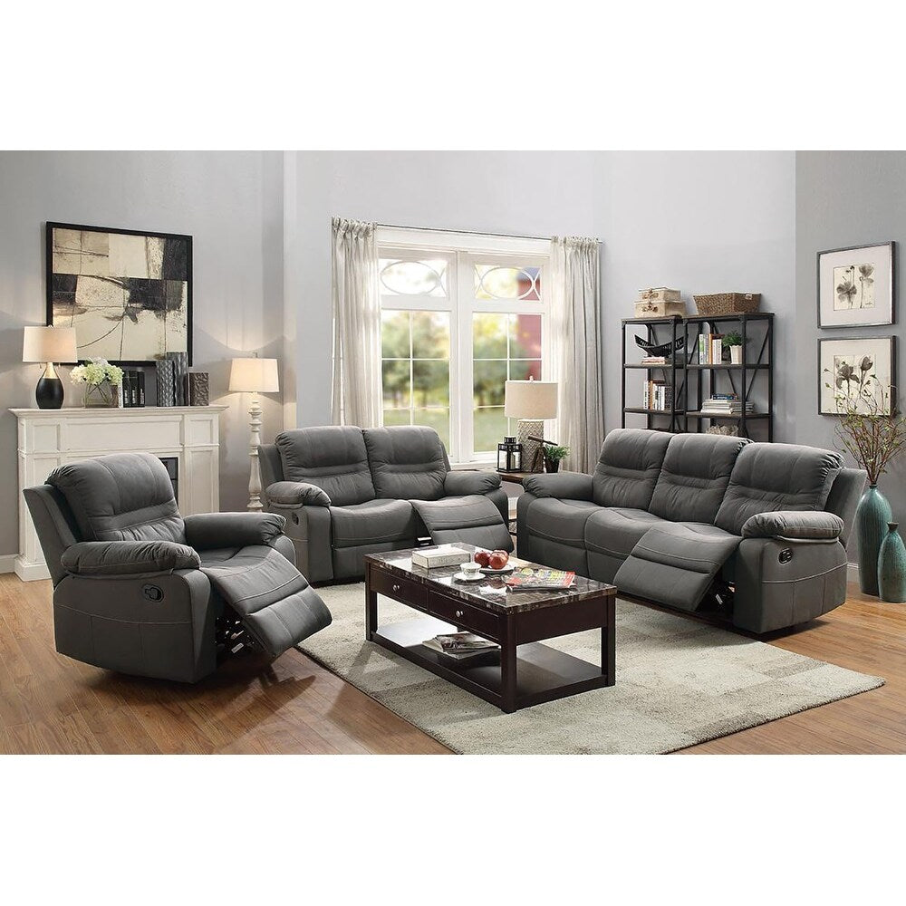 Breathable Leatherette Motion Loveseat, Slate Blue