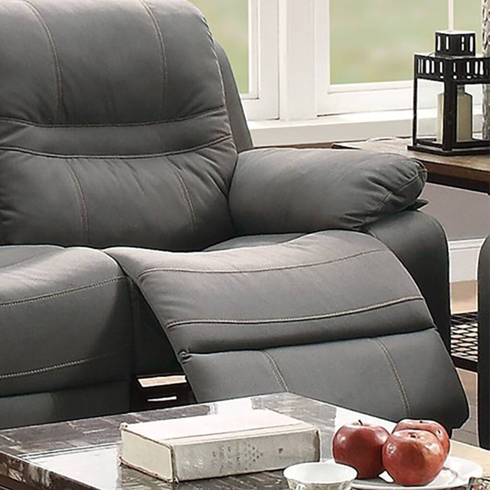 Breathable Leatherette Motion Loveseat, Slate Blue