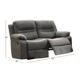 Breathable Leatherette Motion Loveseat, Slate Blue