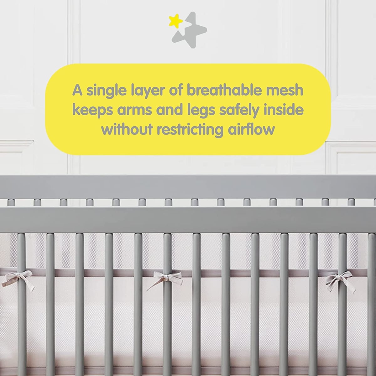 BreathableBaby Breathable Mesh Liner for Cribs, 4-Sides, Classic 3mm