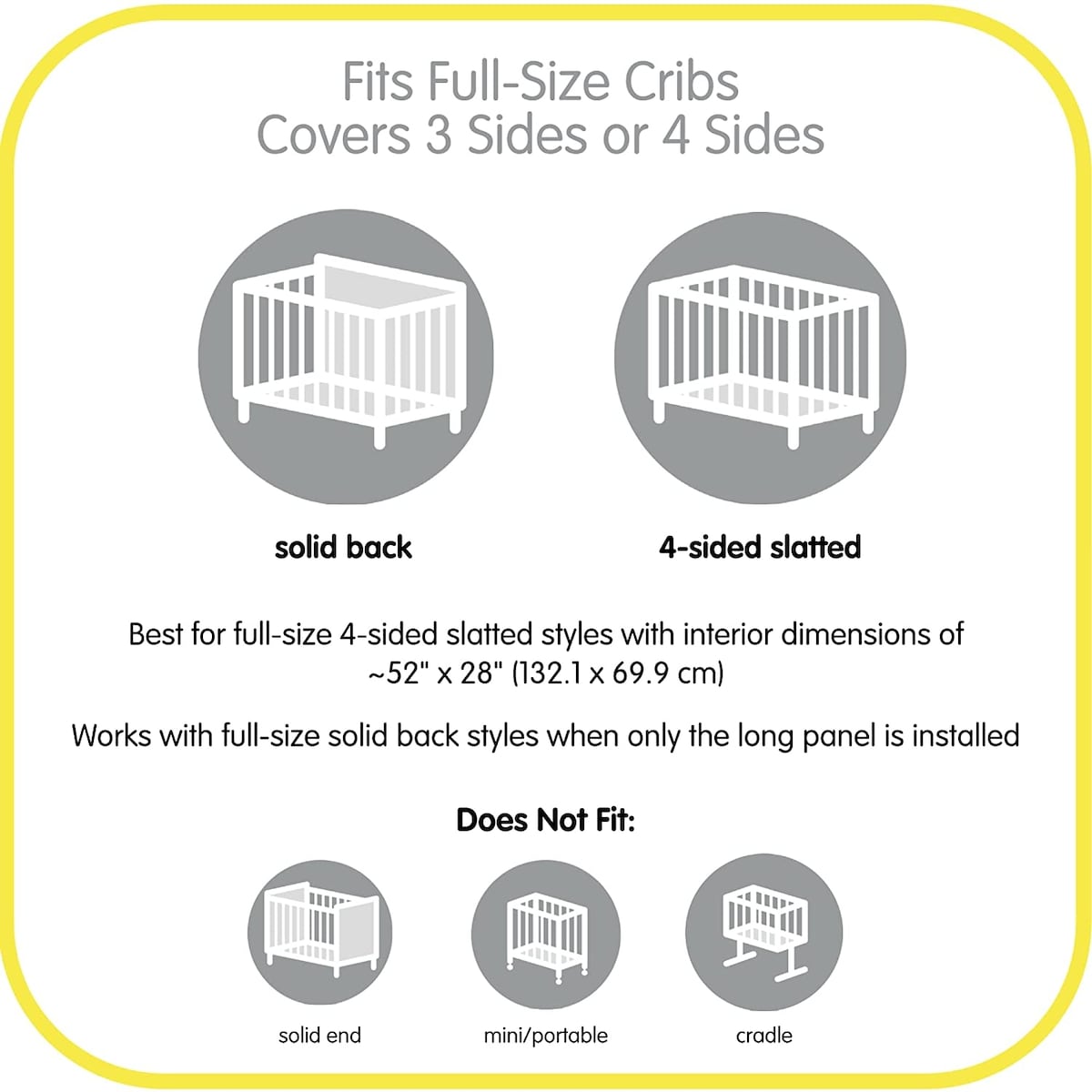BreathableBaby Breathable Mesh Liner for Cribs, 4-Sides, Classic 3mm
