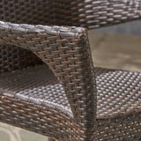 Brecken Outdoor 6 Piece Wood and Wicker Dining Set with Stacking Chairs and Bench by Christopher Knight Home