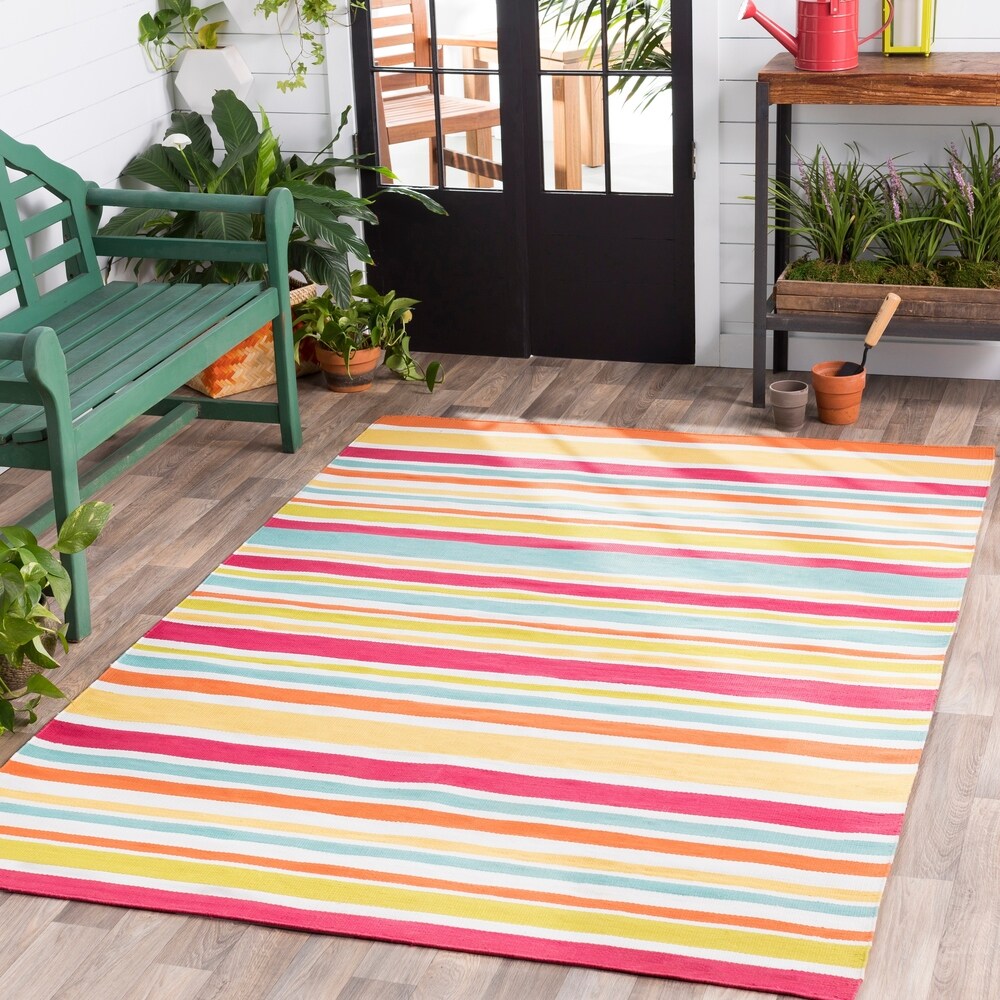 Breisgau Traditional Striped Indoor/ Outdoor Area Rug - 8' x 10'