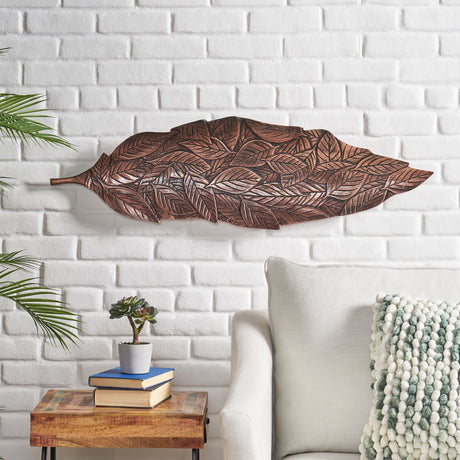 Bremen Indoor Aluminum Handcrafted Leaf Wall Decor by Christopher Knight Home
