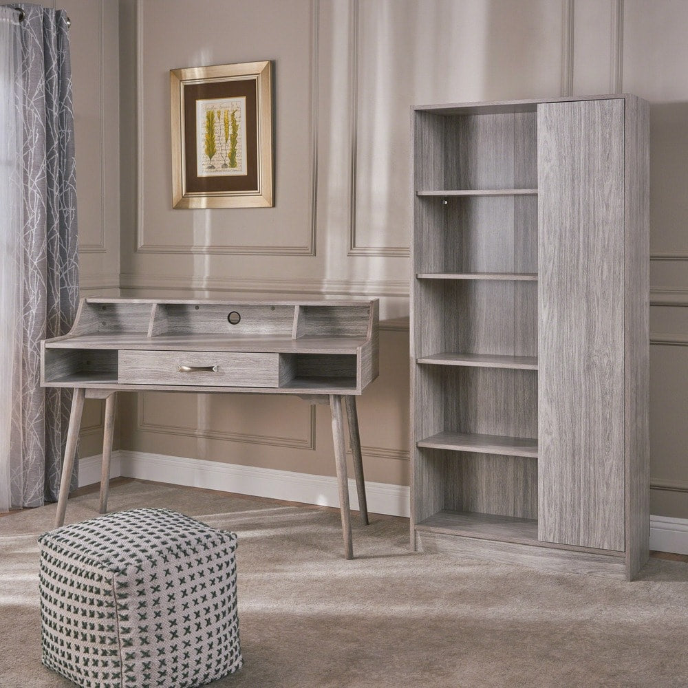 Brenda Mid Century Modern Wood 2-piece Home Office Set by Christopher Knight Home