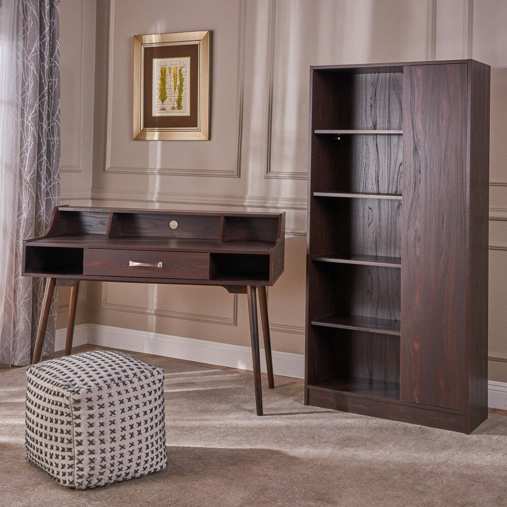 Brenda Mid Century Modern Wood 2-piece Home Office Set by Christopher Knight Home