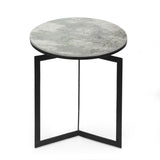 Brenizer Modern Glam Handcrafted Marble Top Side Table by Christopher Knight Home - 17.00" L x 17.00" W x 19.50" H