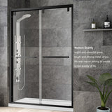 Brescia 56" W x 76" H Double Sliding Shower Door,Brushed Nickel - 56 inches