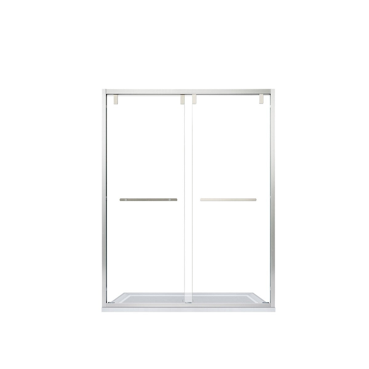 Brescia 56" W x 76" H Double Sliding Shower Door,Brushed Nickel - 56 inches