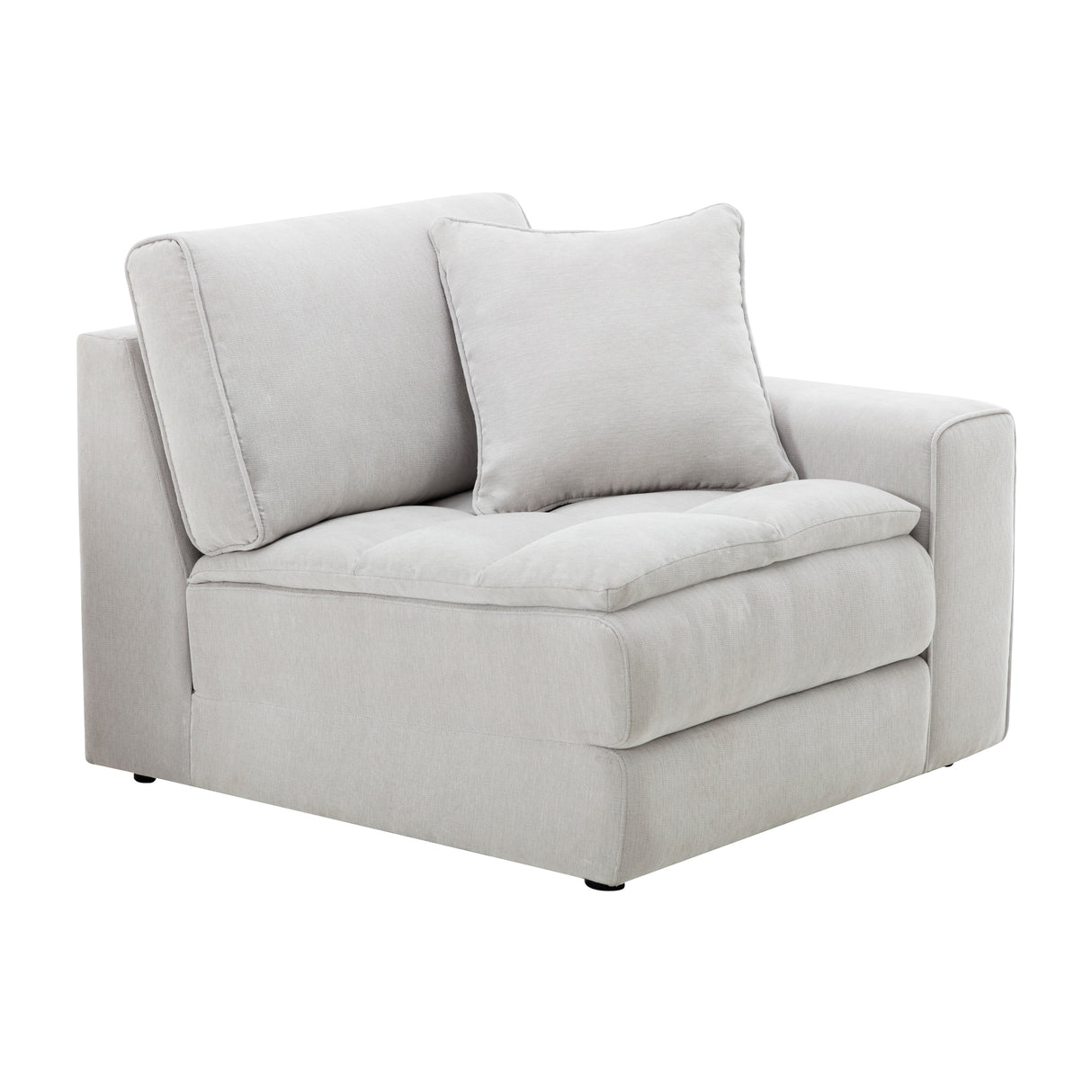 Roundhill Furniture Breton Contemporary Fabric Tufted 5 Piece Modular Sectional Sofa, Oyster