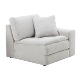 Roundhill Furniture Breton Contemporary Fabric Tufted 5 Piece Modular Sectional Sofa, Oyster