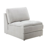 Roundhill Furniture Breton Contemporary Fabric Tufted 5 Piece Modular Sectional Sofa, Oyster
