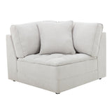 Roundhill Furniture Breton Contemporary Fabric Tufted 5 Piece Modular Sectional Sofa, Oyster