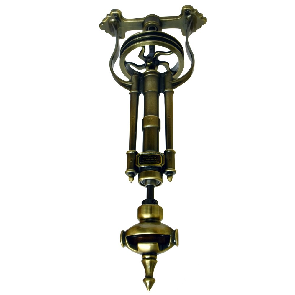 Brewmaster Long Neck Ceiling Fan Assembly - Antique Brass
