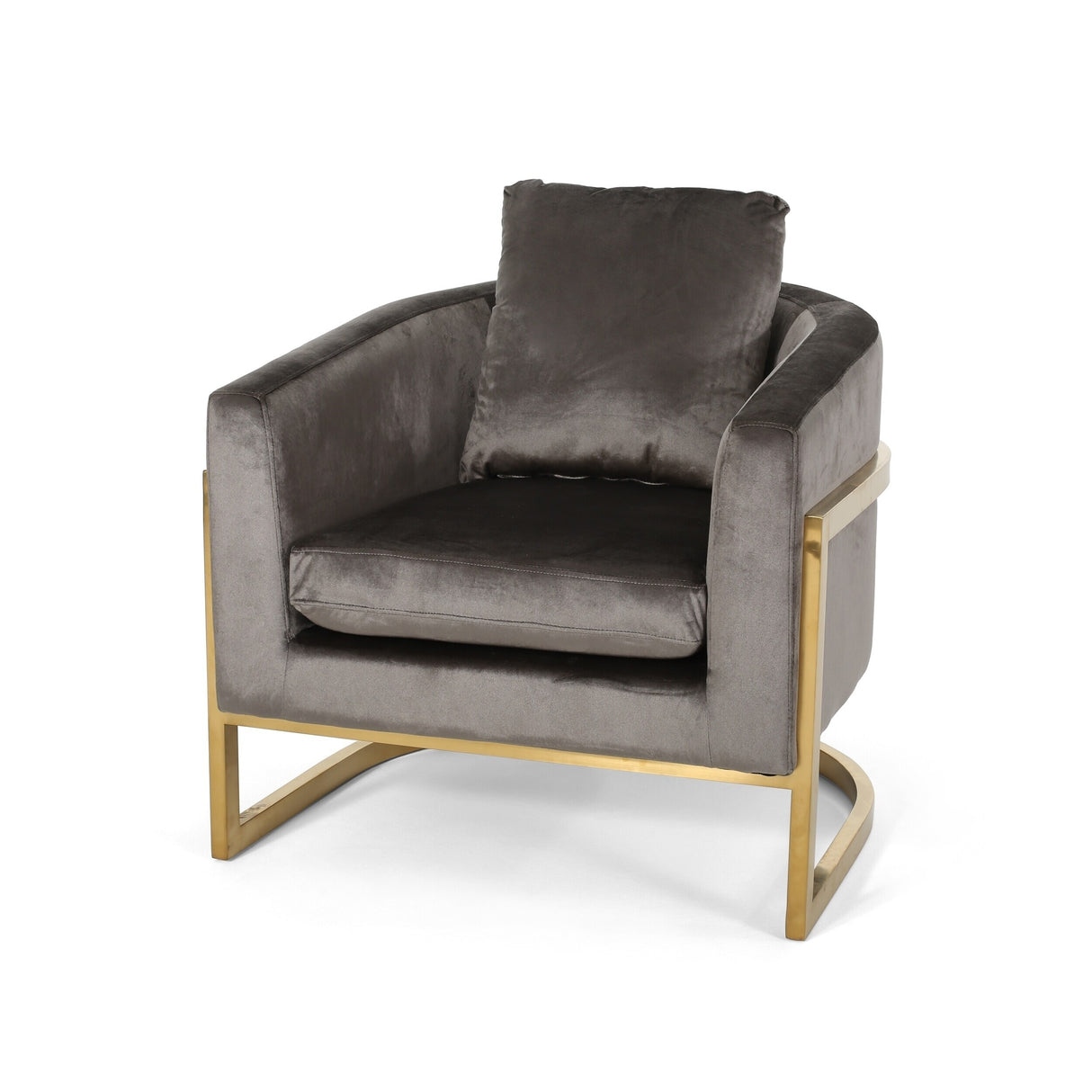 Briarcliff Glam Velvet and Goldtone Armchair by Christopher Knight Home
