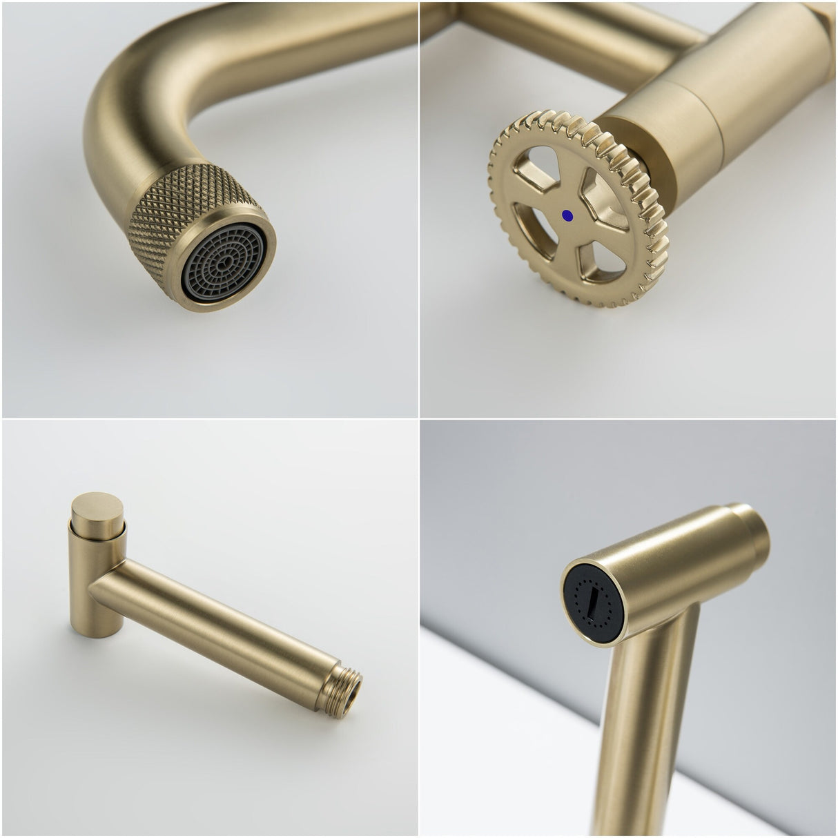 Bridge Double Handles Kitchen Faucet With Side Spray