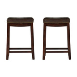 Linon Willamette Faux Leather Bar Stool (Set of 2) - Counter Height