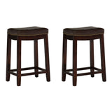 Linon Willamette Faux Leather Bar Stool (Set of 2) - Counter Height