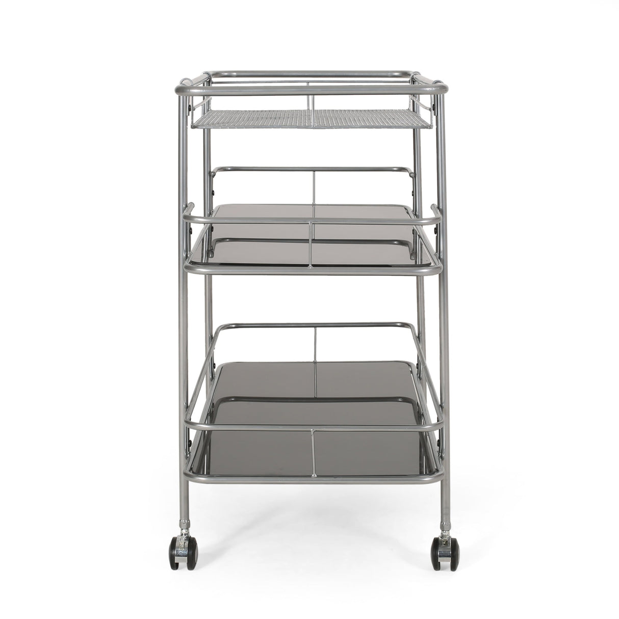 Bridger Modern 3 Tier Bar Cart with Glass Shelving by Christopher Knight Home - 34.00" L x 18.50" W x 31.50" H
