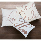 Bridget Her 14 x 20-inch White Cotton Pillow