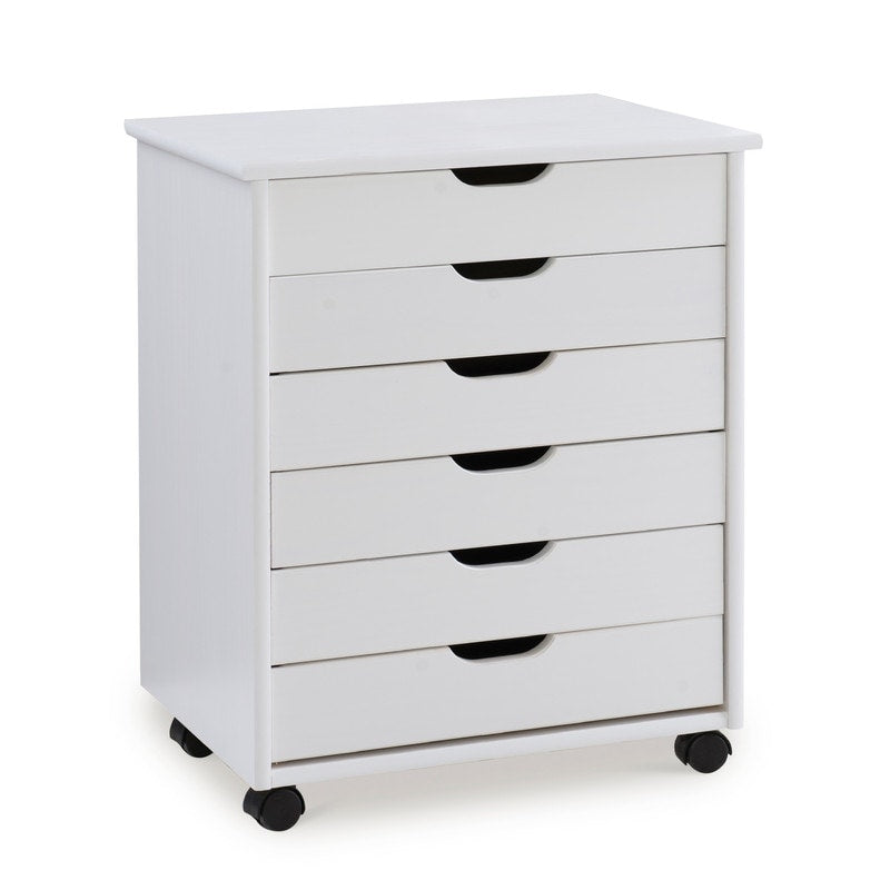 Bridgton 6-drawer Wide Rolling Storage Chest Cart