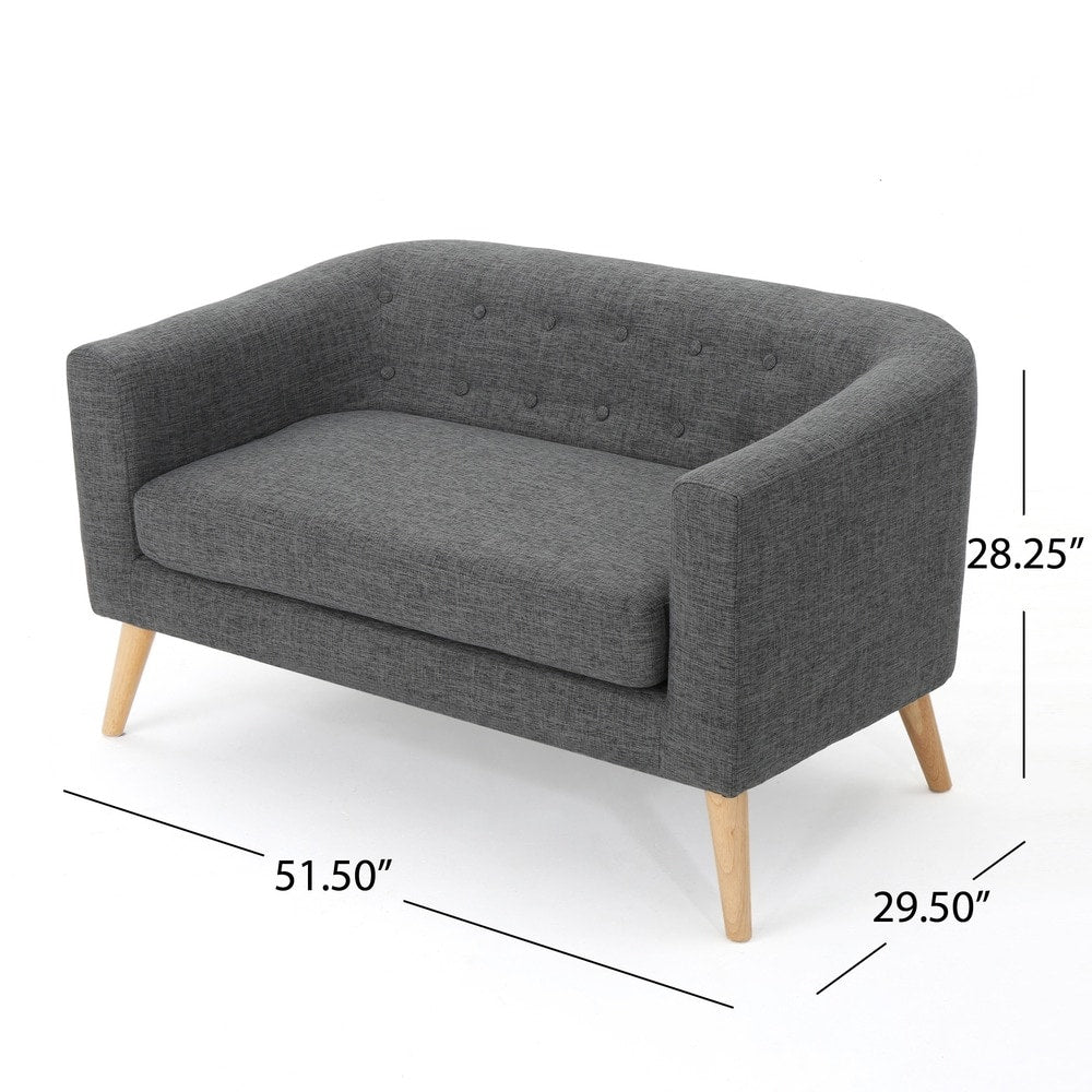 Bridie Mid-Century Fabric Loveseat by Christopher Knight Home