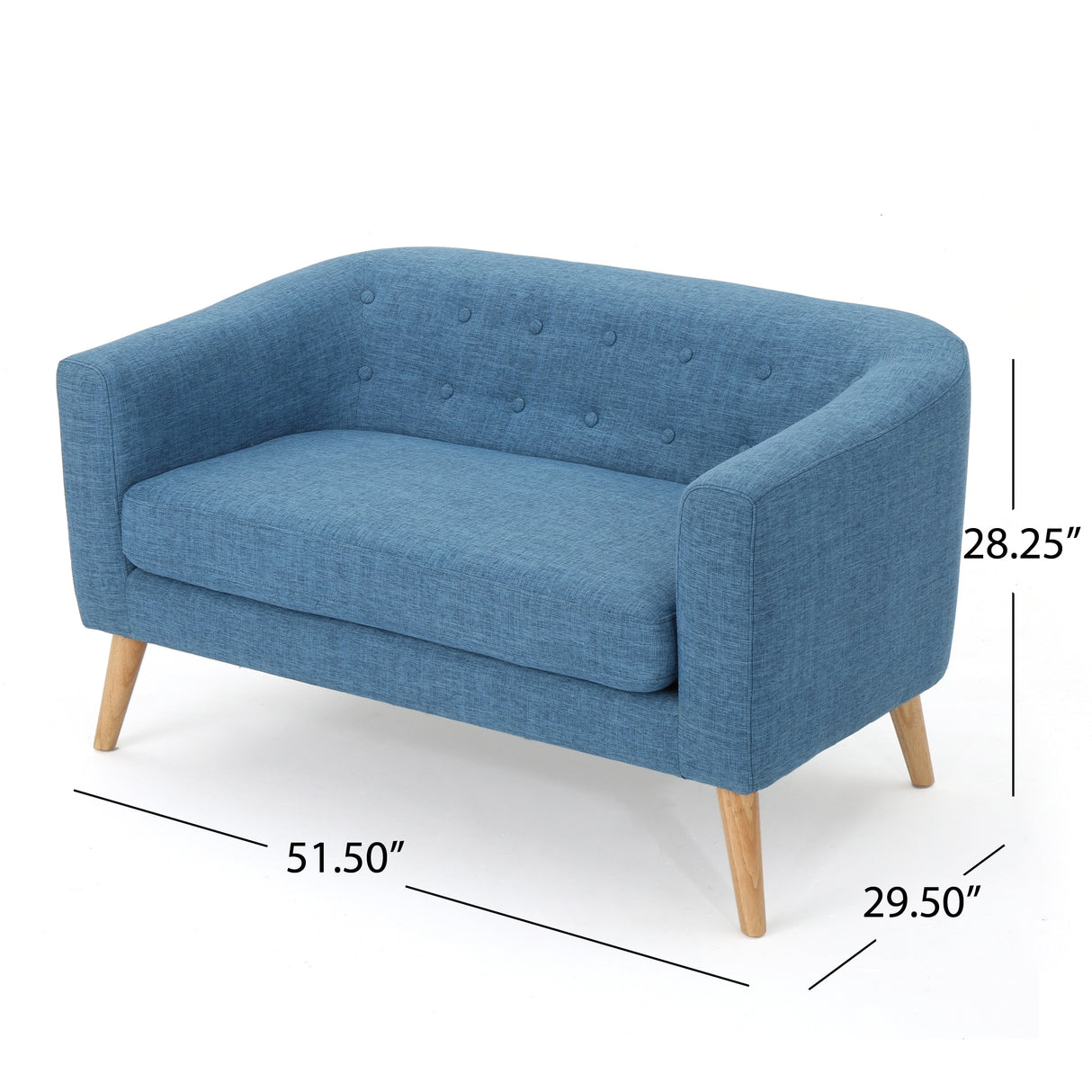Bridie Mid-Century Fabric Loveseat by Christopher Knight Home