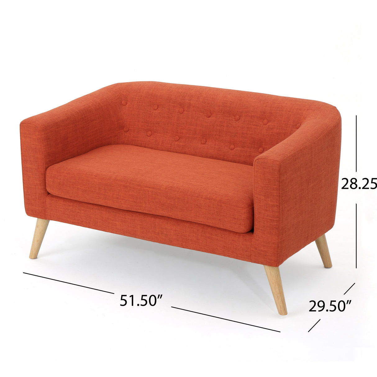 Bridie Mid-Century Fabric Loveseat by Christopher Knight Home