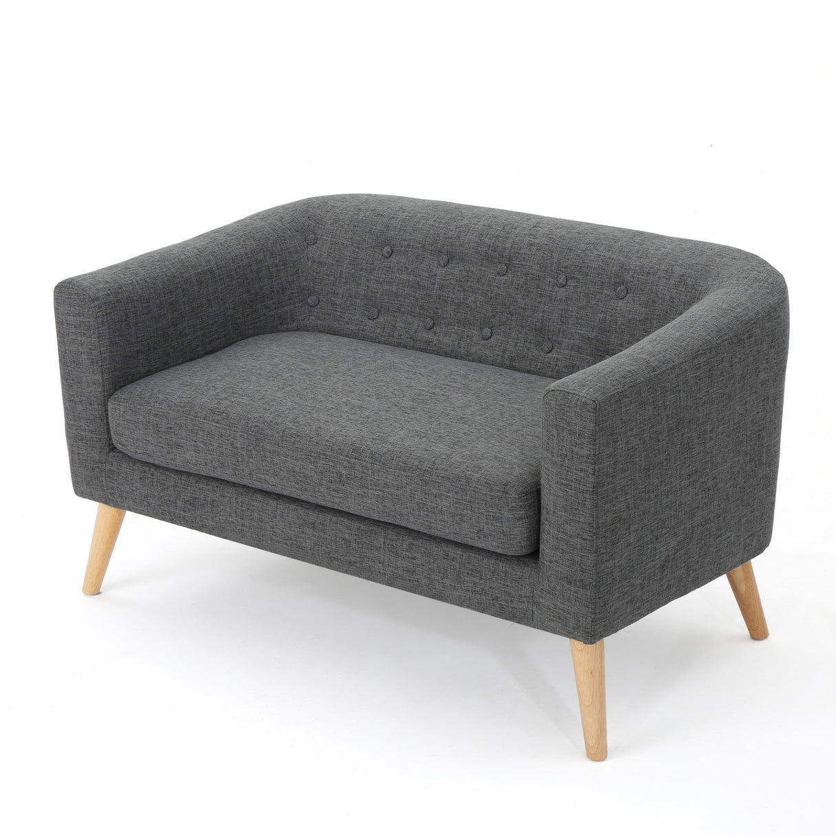 Bridie Mid-Century Fabric Loveseat by Christopher Knight Home