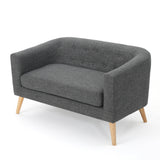 Bridie Mid-Century Fabric Loveseat by Christopher Knight Home