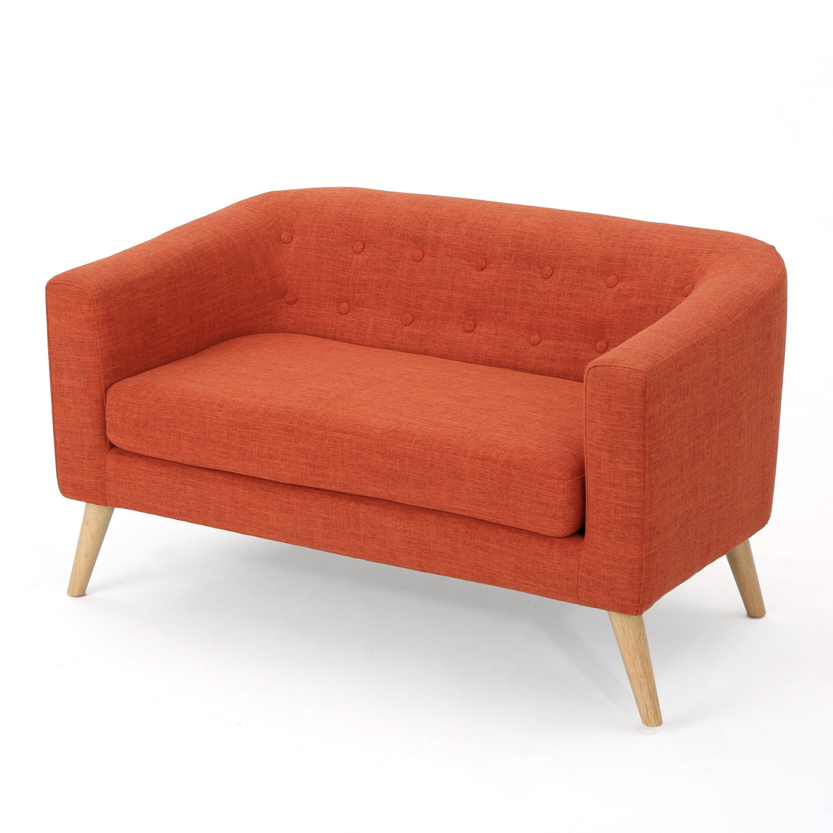 Bridie Mid-Century Fabric Loveseat by Christopher Knight Home
