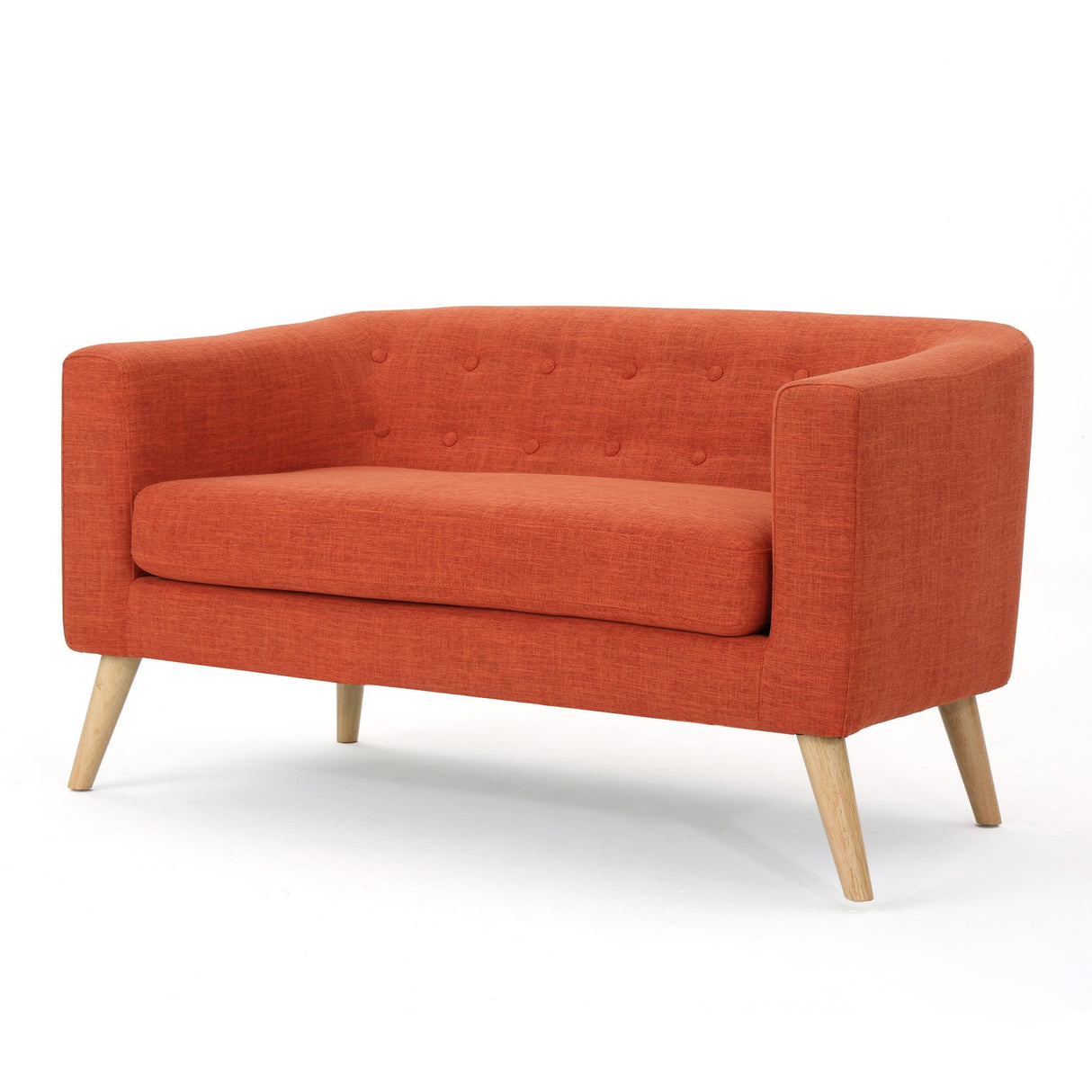 Bridie Mid-Century Fabric Loveseat by Christopher Knight Home