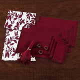 Brielle Home Winchester Leaves 13-Piece Dining Set: Table Runner, Placemats, Napkins & Napkin Rings