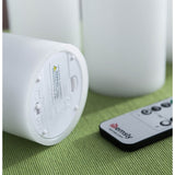 Bright White LED Flameless Candle Set - 3" Diameter x 4", 4.7", 5.5", 6.3" high