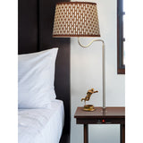 Brightech Madison 56 in. Havana Brown Modern LED Bedside Table Lamp with Fabric Drum Shade and Built-In Wireless Charging Pad