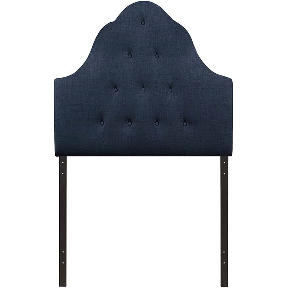 Brighton Twin Size Blue Fabric Upholstered Button Tufted Headboard